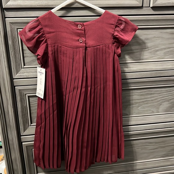 Brand New Beautiful Baby Girl Burgundy Dress, size 2t! - Picture 3 of 3
